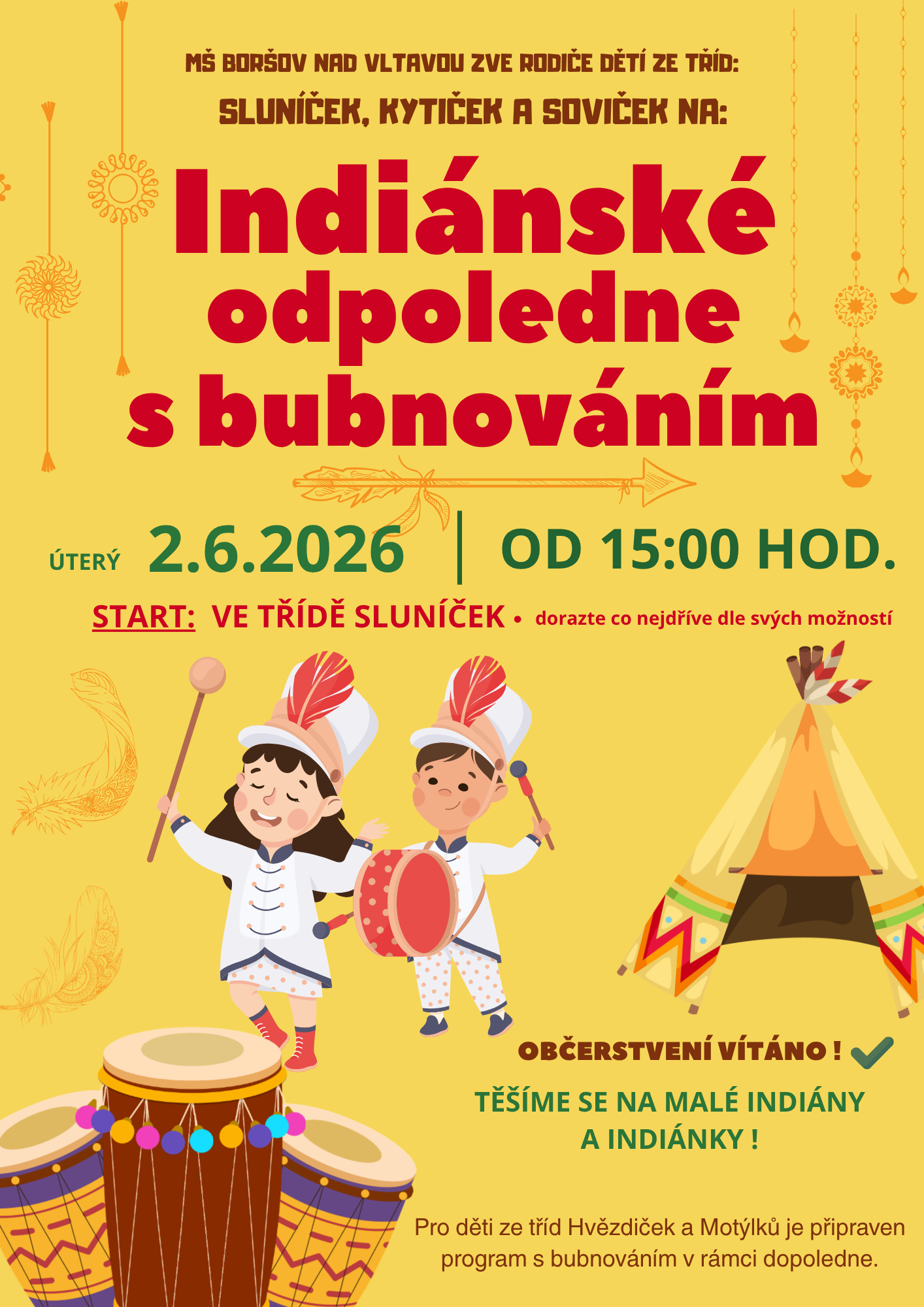Indiánské odpoledne s bubnováním