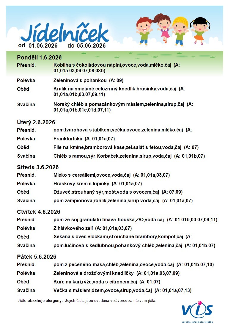 JÍDELNÍČEK 01.06.-05.06.2026