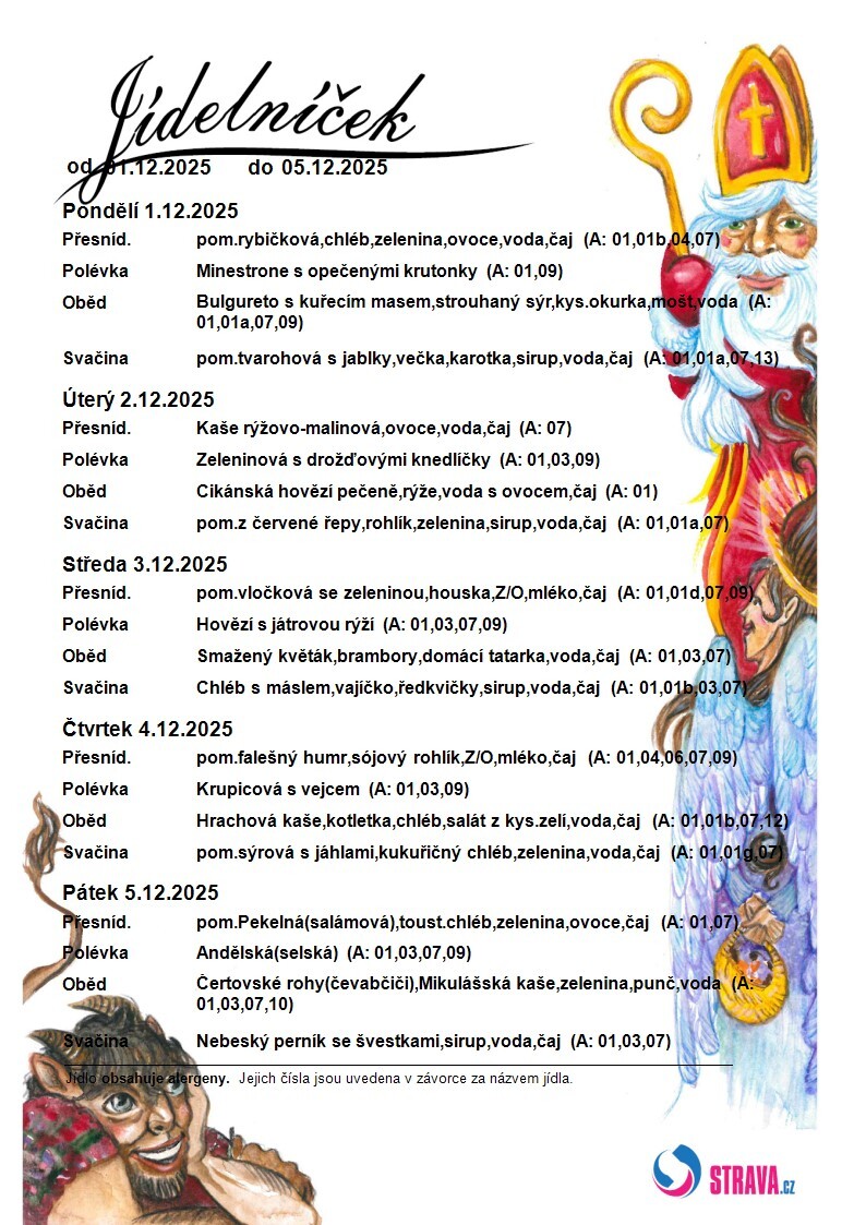 JÍDELNÍČEK 01.12.-05.12.2025