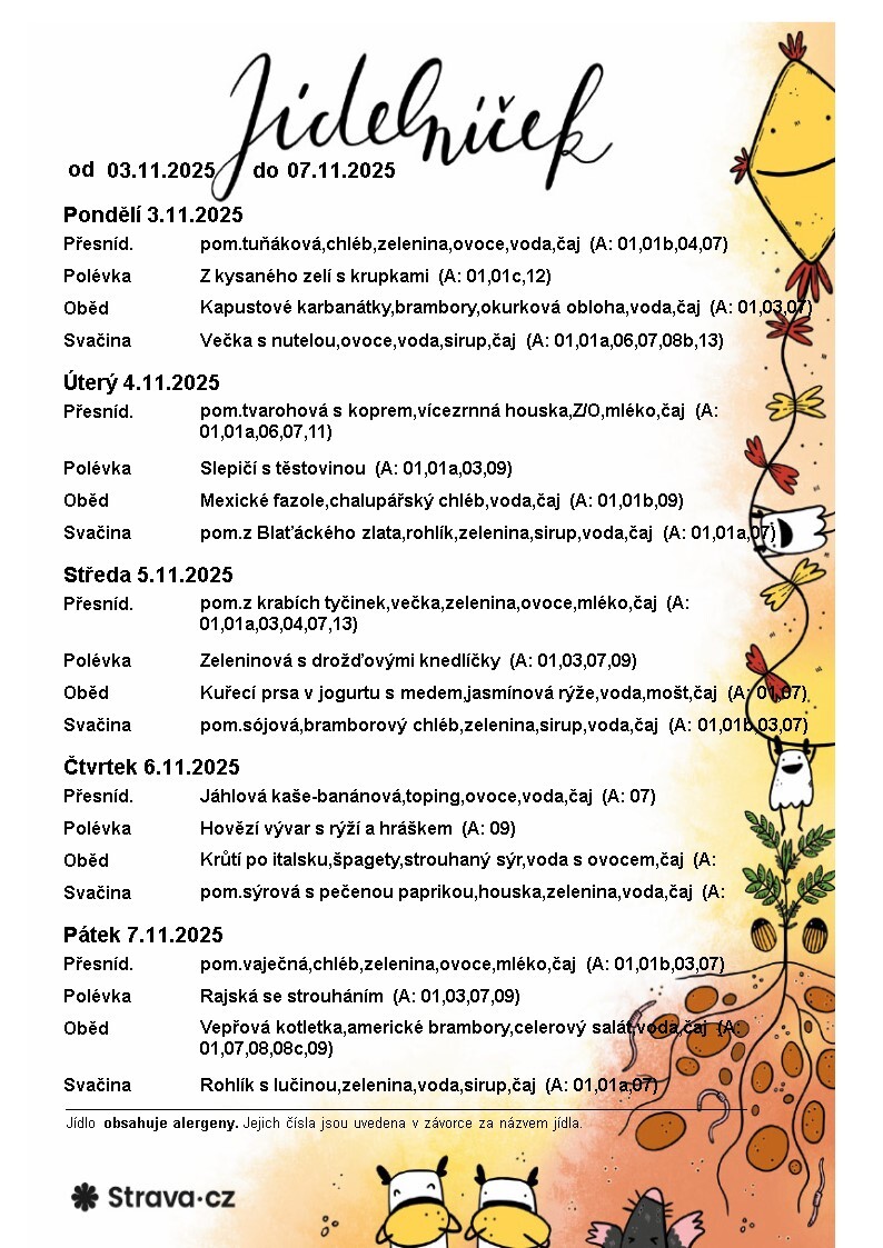 JÍDELNÍČEK 03.11.-07.11.2025
