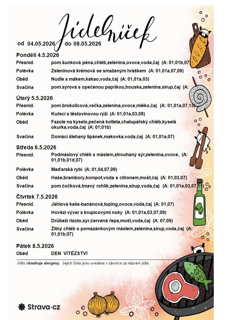 JÍDELNÍČEK 04.05.-08.05.2026