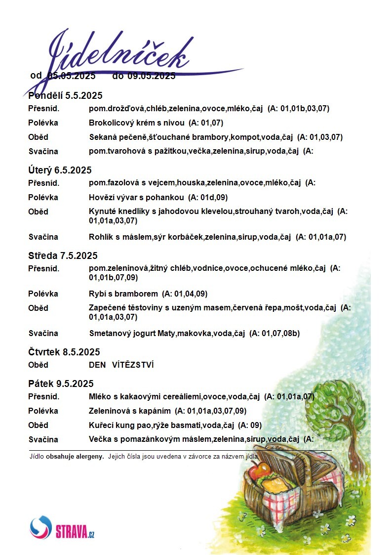 JÍDELNÍČEK 05.05.-09.05.2025