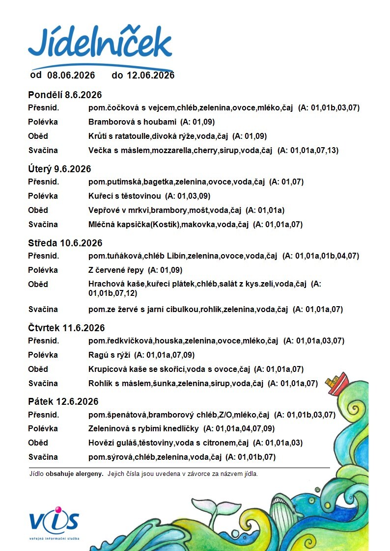 JÍDELNÍČEK 08.06.-12.06.2026