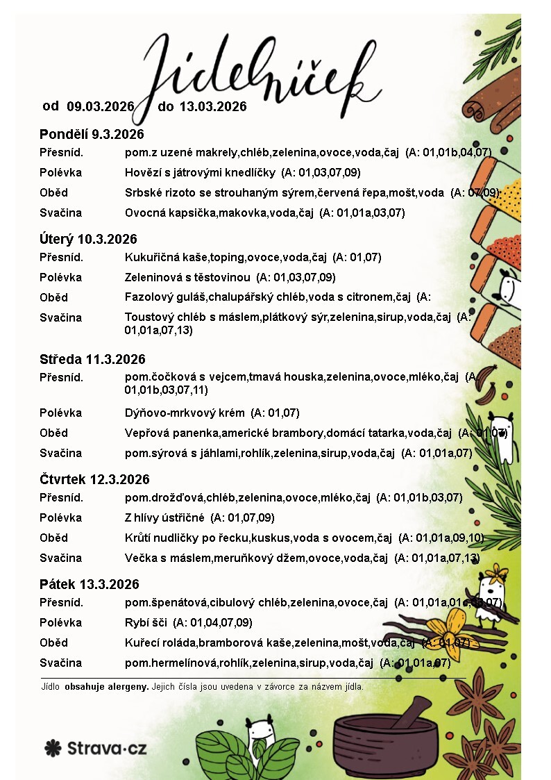 JÍDELNÍČEK 09.03.-13.03.2026