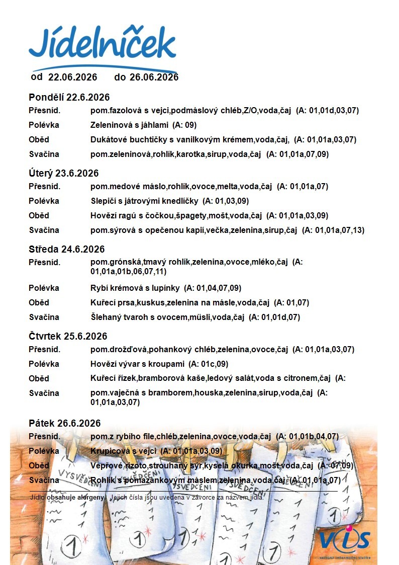 JÍDELNÍČEK 22.06.-26.06.2026