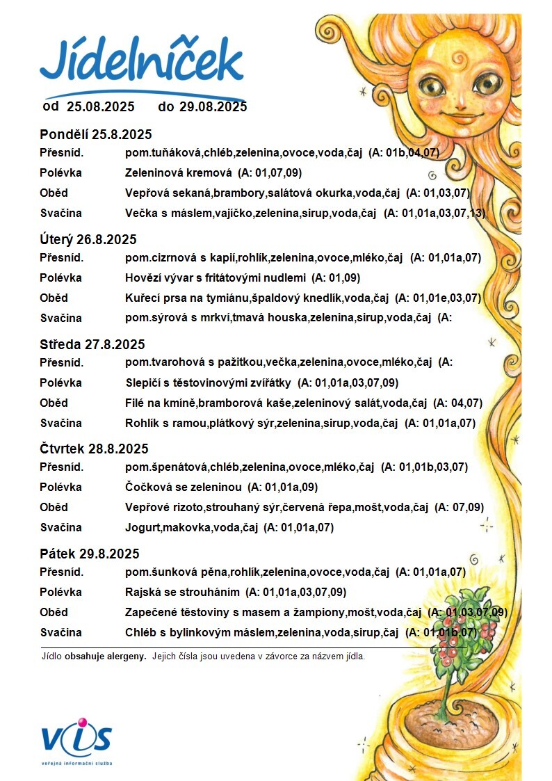 JÍDELNÍČEK 25.08.-29.08.2025