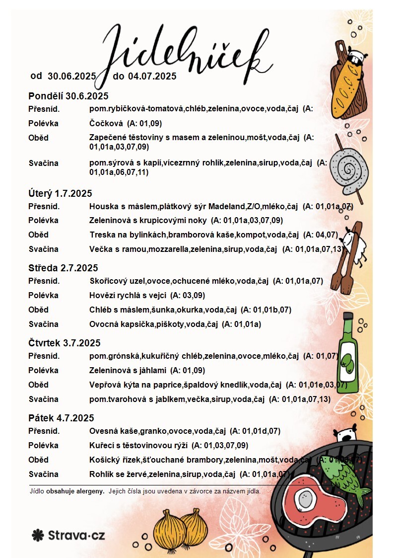 JÍDELNÍČEK 30.06.-04.07.2025