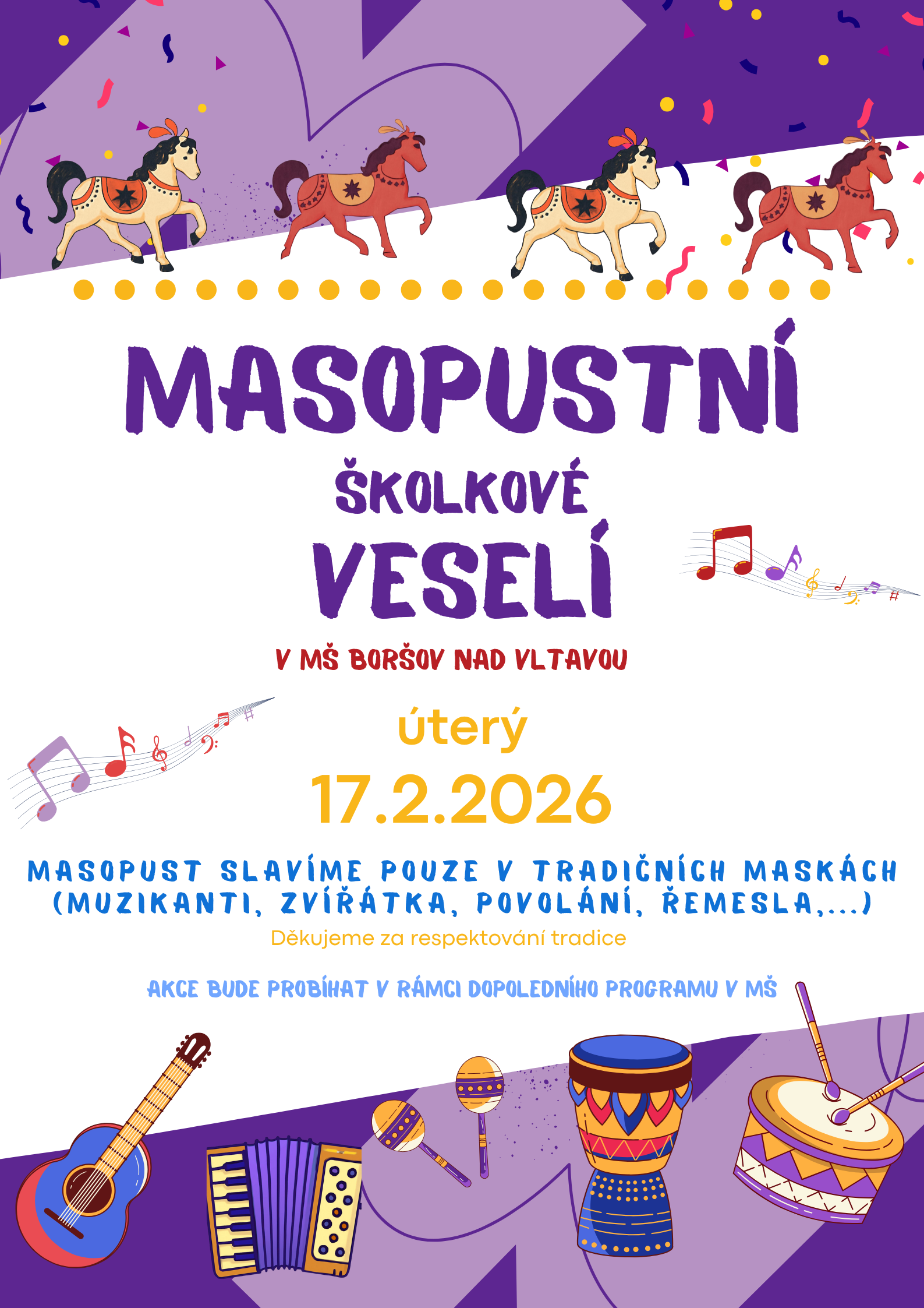 Masopustní veselí v MŠ