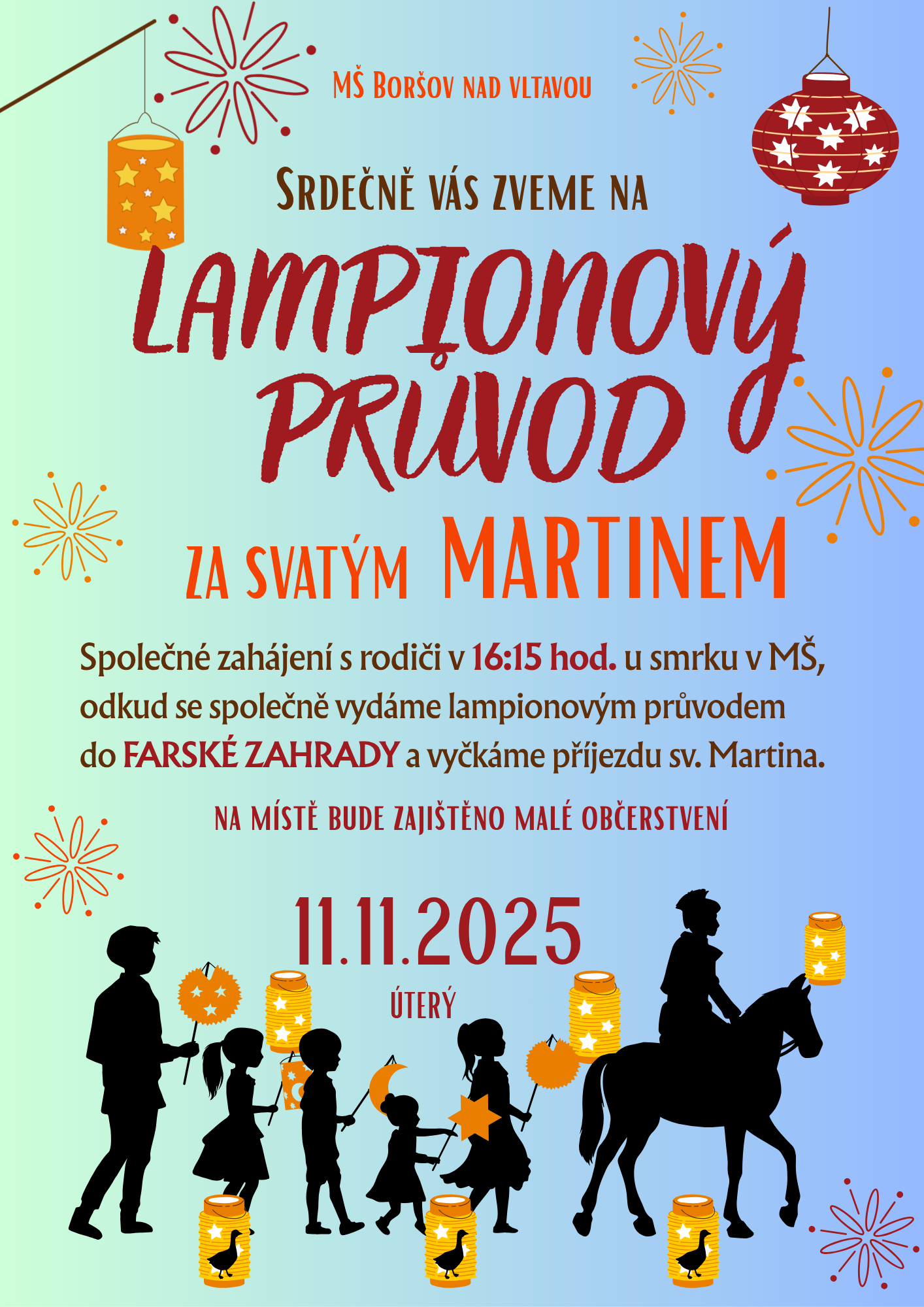 Lampionový průvod za svatým Martinem