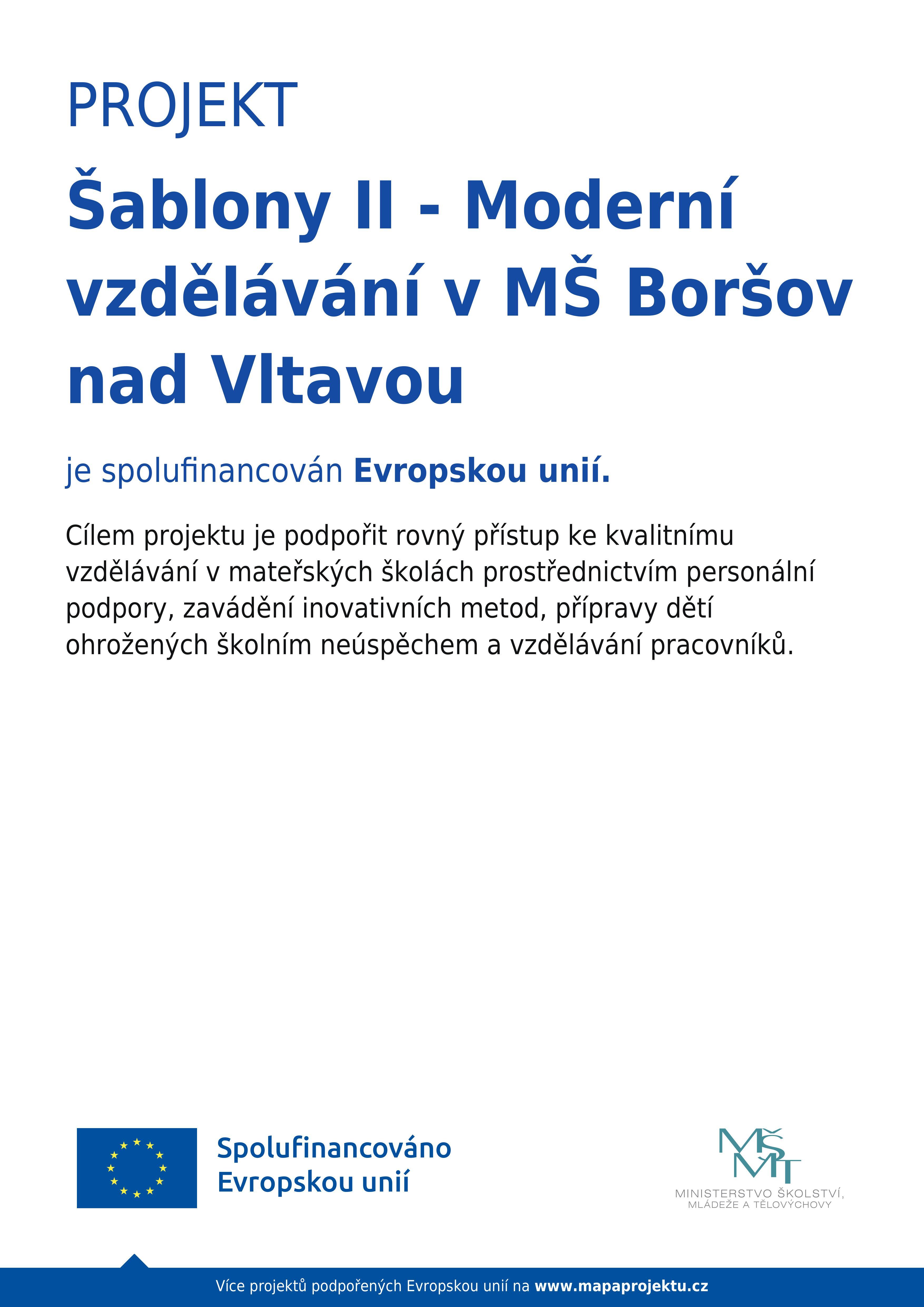 Šablony II - Moderní vzdělávání v MŠ Boršov nad Vltavou